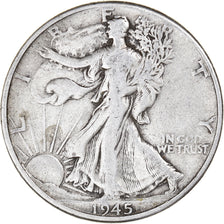 Coin, United States, Walking Liberty Half Dollar, Half Dollar, 1945, U.S. Mint