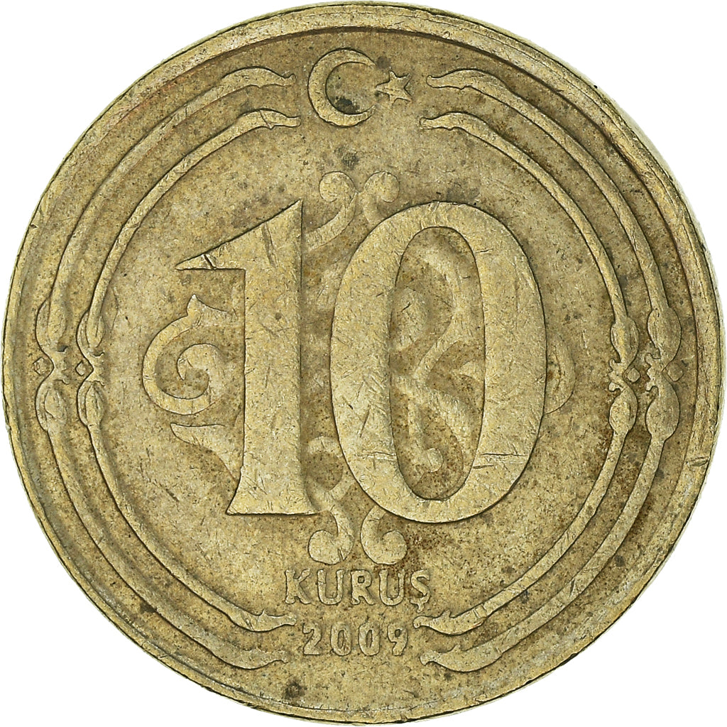 Moeda, Turquia, 10 Kurus, 2009