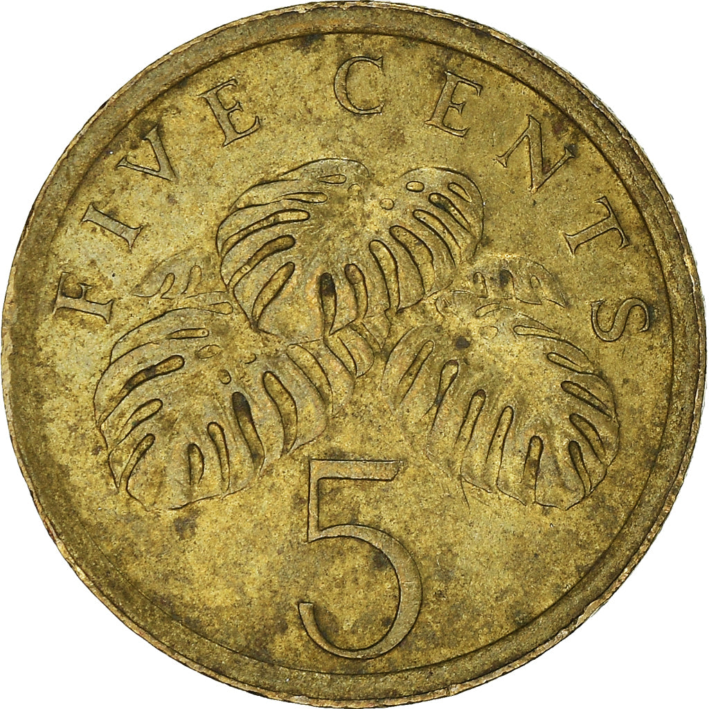 Moeda, Singapura, 5 Cents, 1988