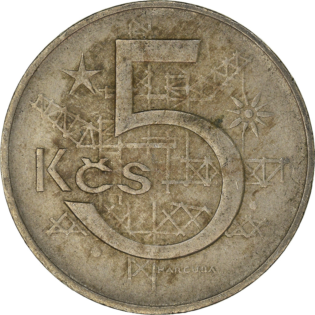 Moneda, Checoslovaquia, 5 Korun, 1973