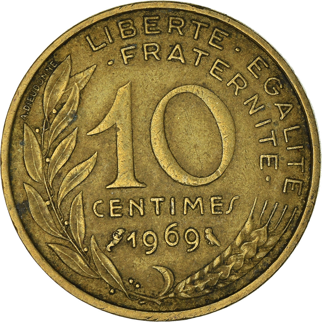 Coin, France, 10 Centimes, 1969