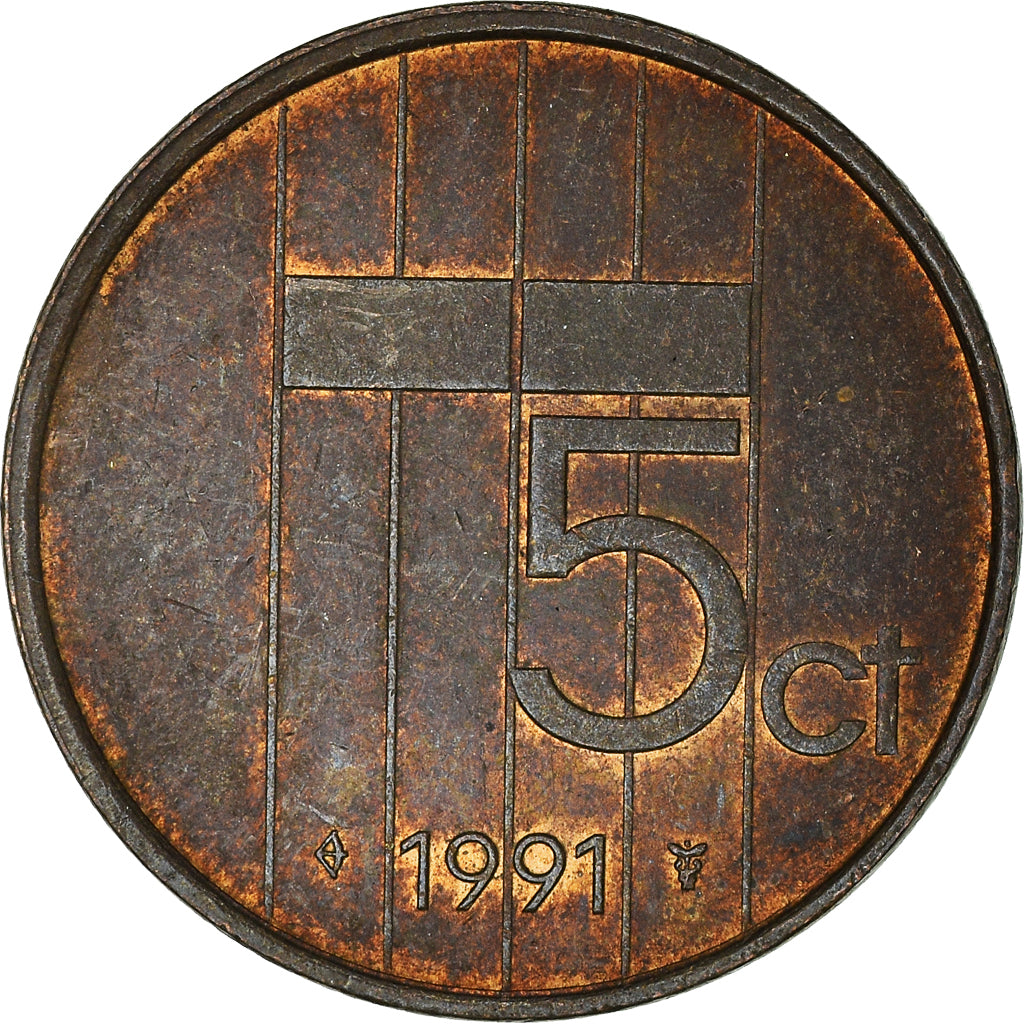 Münze, Niederlande, 5 Cents, 1991
