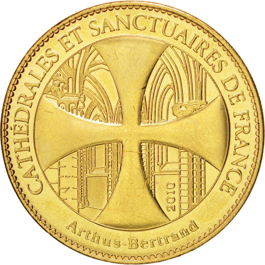 Francia, Token, Tourist Token, Ange Pleureur, Cathédrale d'Amiens, 2010, Arthus