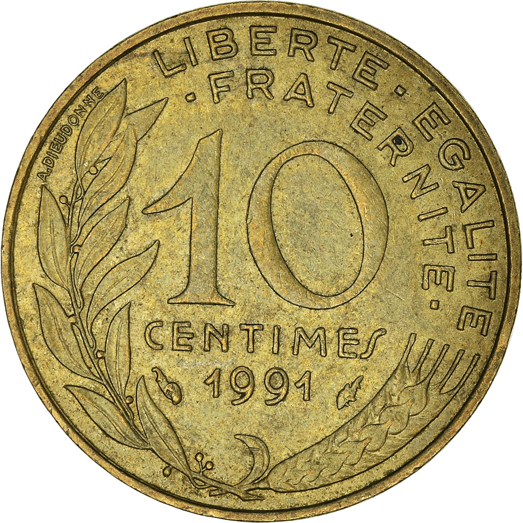 Coin, France, 10 Centimes, 1991