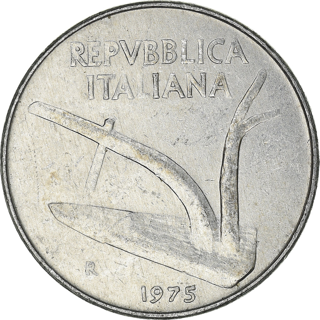 Moeda, Itália, 10 Lire, 1975