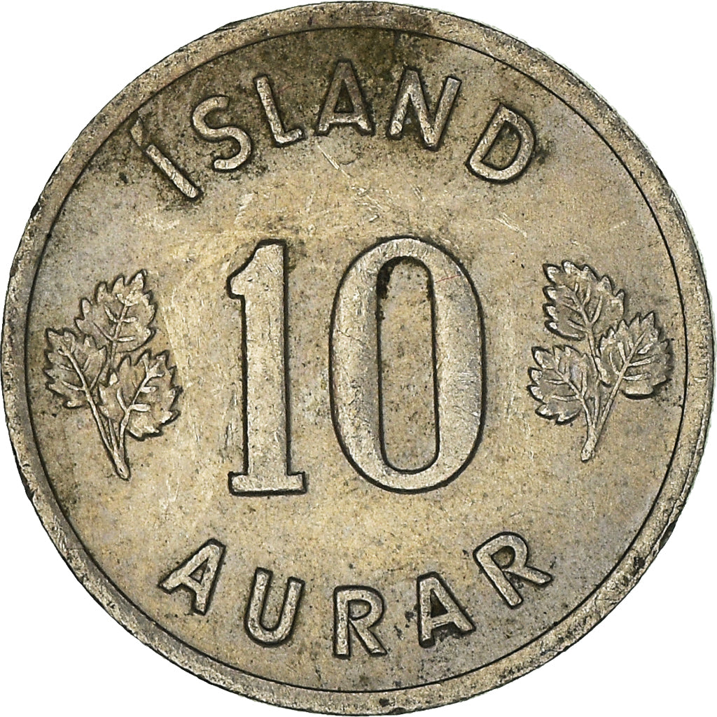 Munten, IJsland, 10 Aurar, 1969