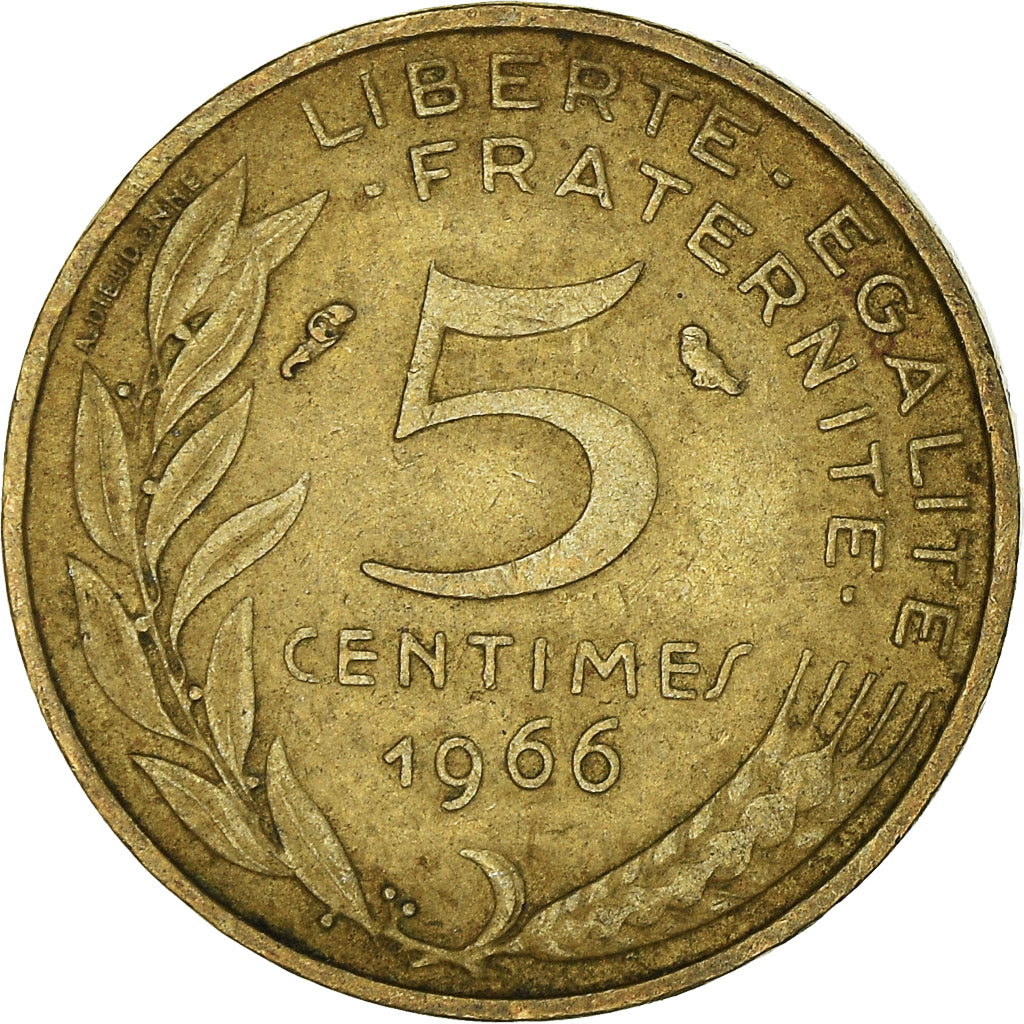 Monnaie, France, 5 Centimes, 1966