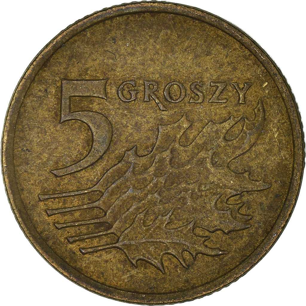 Moneta, Polonia, 5 Groszy, 1992