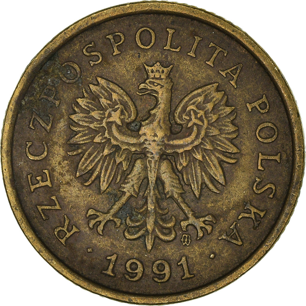 Moneta, Polonia, 5 Groszy, 1991