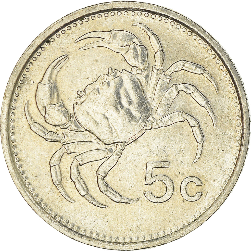 Moneta, Malta, 5 Cents, 1986