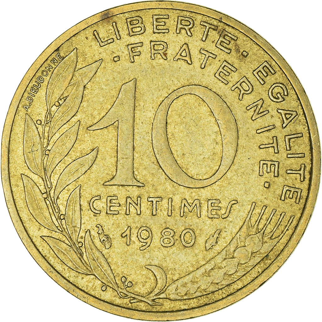 Coin, France, 10 Centimes, 1980