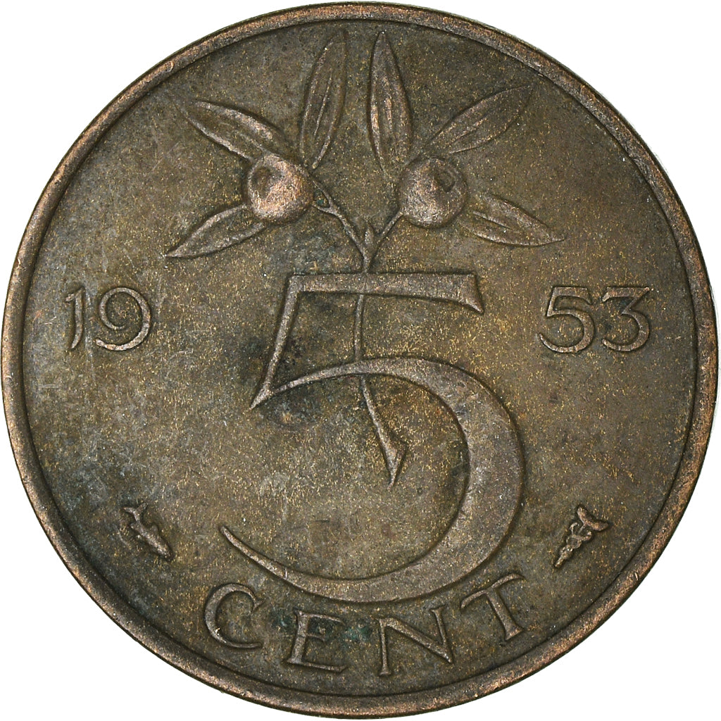 Moeda, Países Baixos, 5 Cents, 1953