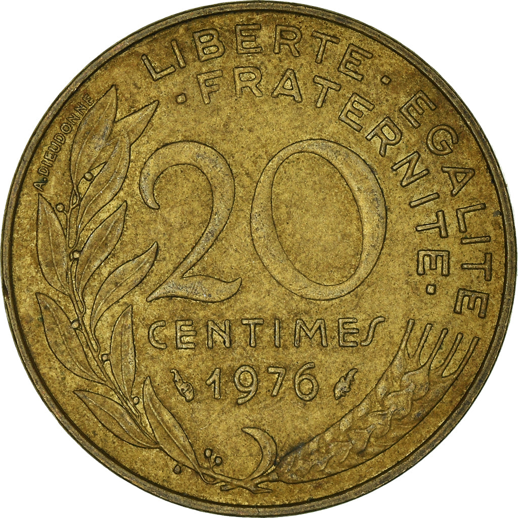 Monnaie, France, 20 Centimes, 1976