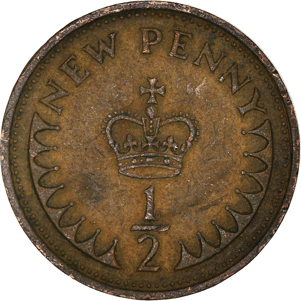 Moneta, Wielka Brytania, 1/2 New Penny, 1971