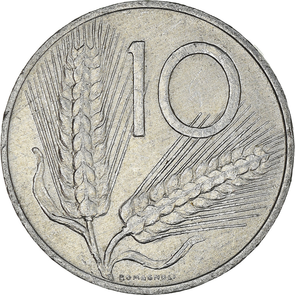 Moeda, Itália, 10 Lire, 1972