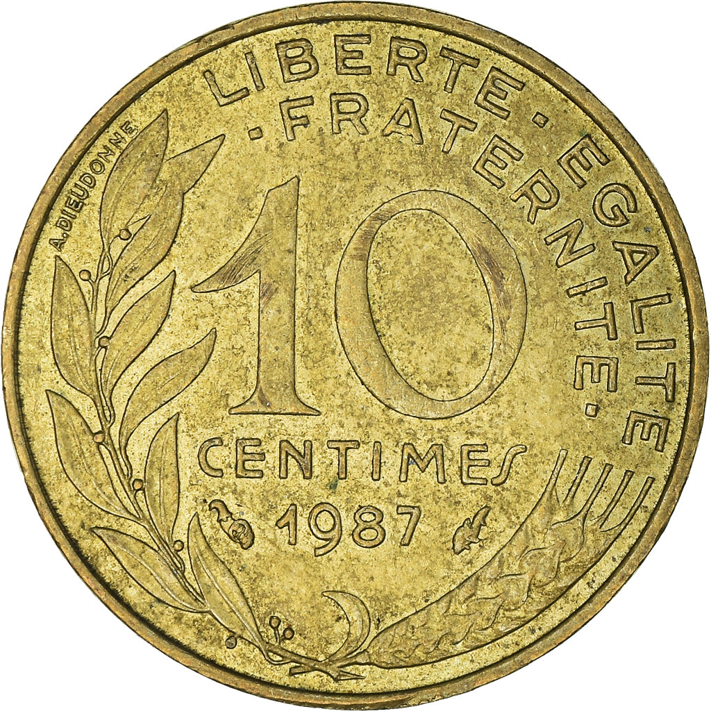 Moneta, Francja, 10 Centimes, 1987