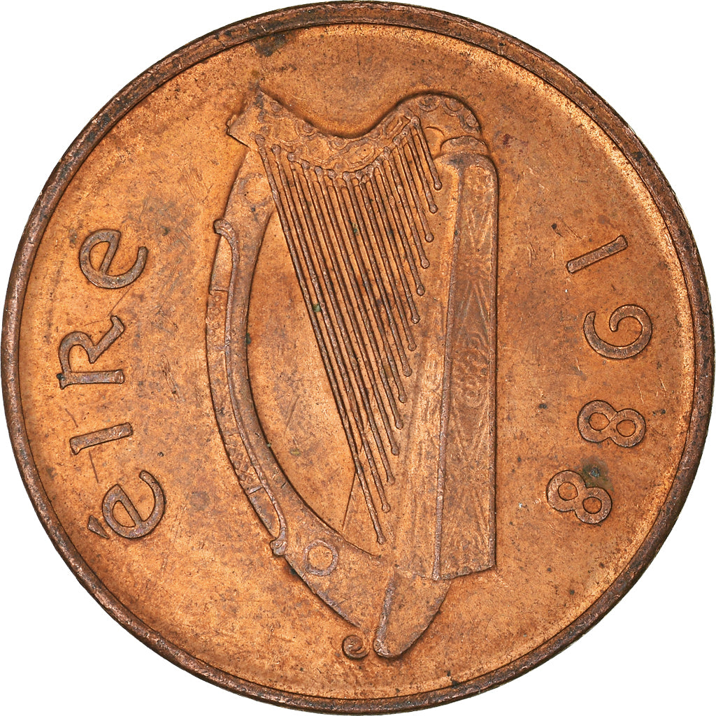 Moeda, REPÚBLICA DA IRLANDA, 2 Pence, 1988