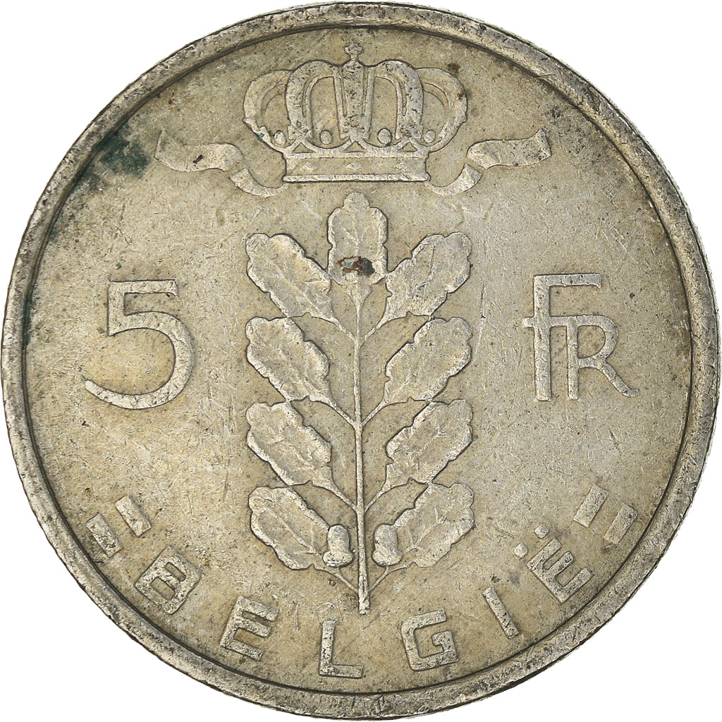 Coin, Belgium, 5 Francs, 5 Frank, 1974