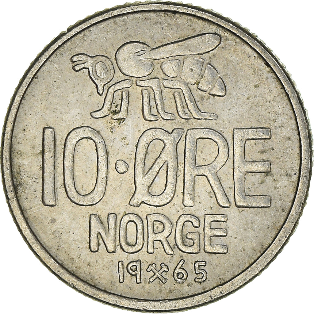 Münze, Norwegen, 10 Öre, 1965