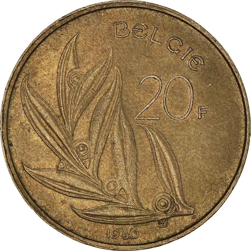 Münze, Belgien, 20 Francs, 20 Frank, 1980