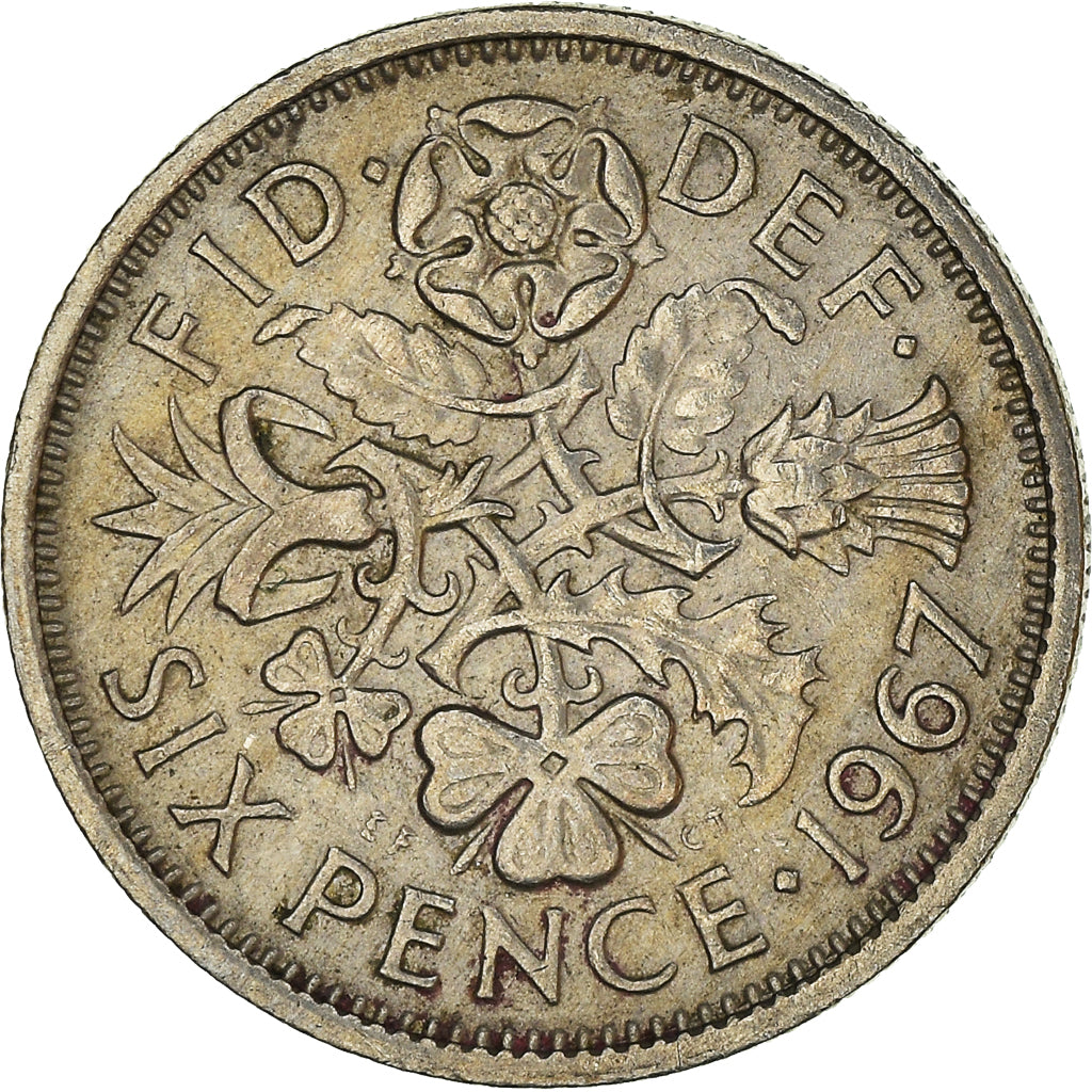 Coin, Great Britain, 6 Pence, 1967