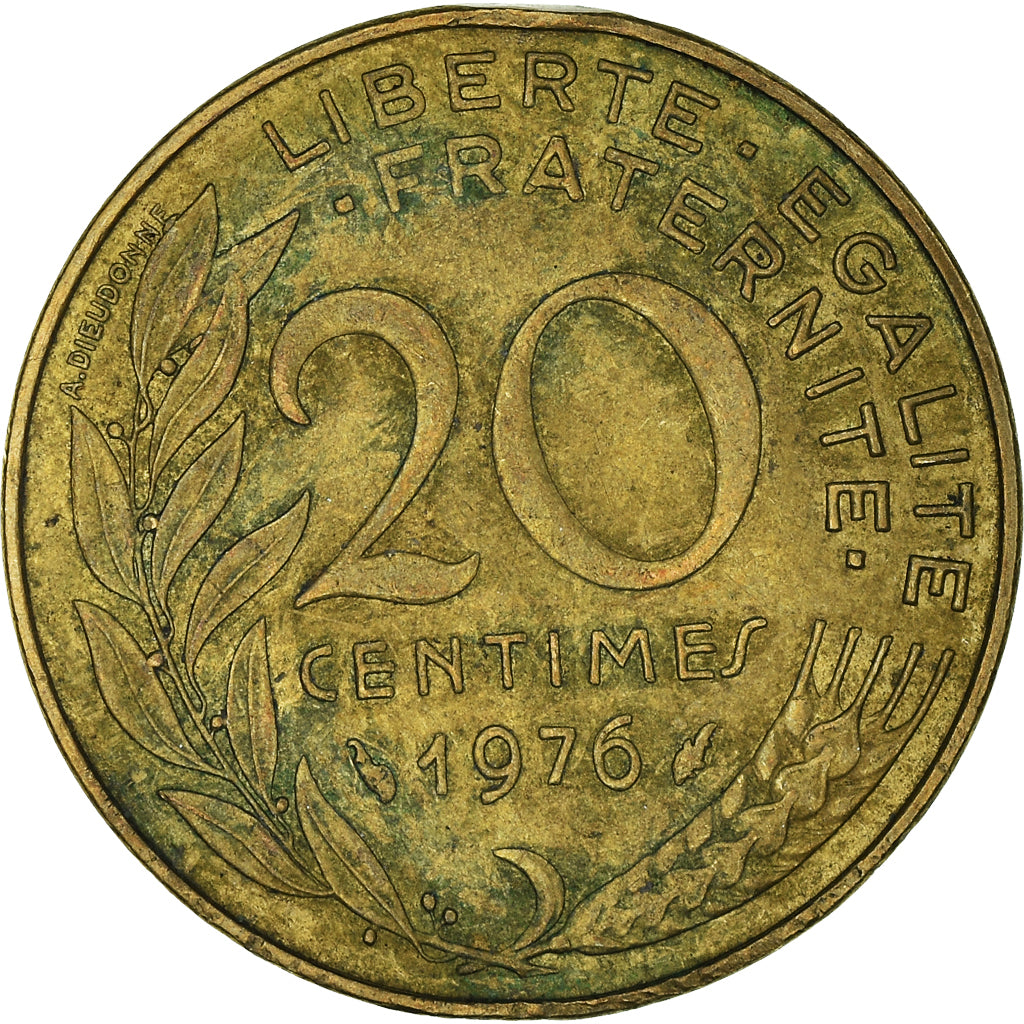 Munten, Frankrijk, 20 Centimes, 1976