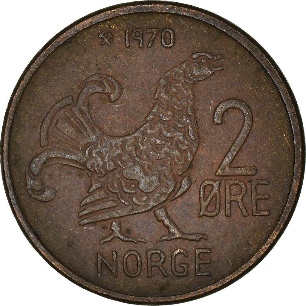 Münze, Norwegen, 2 Öre, 1970