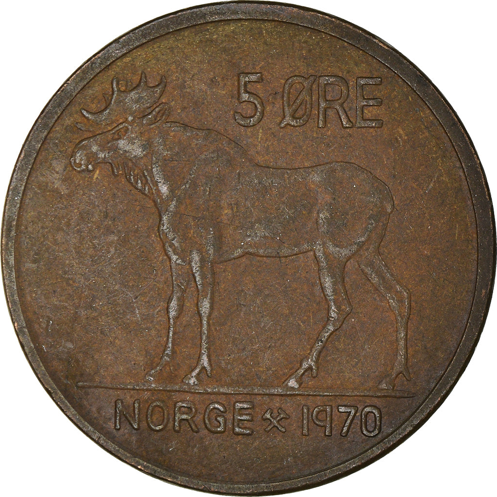 Munten, Noorwegen, 5 Öre, 1970