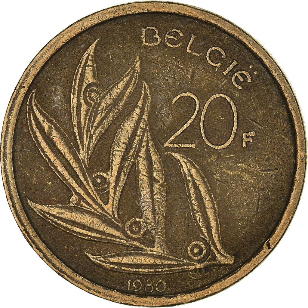 Münze, Belgien, 20 Francs, 20 Frank, 1980