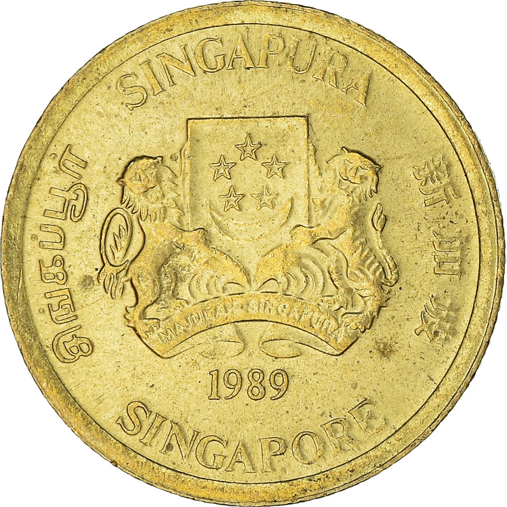 Moeda, Singapura, 5 Cents, 1989