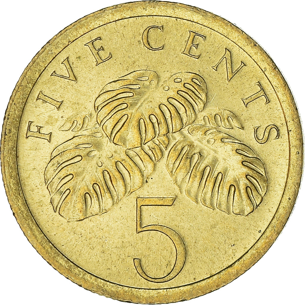 Moeda, Singapura, 5 Cents, 1989