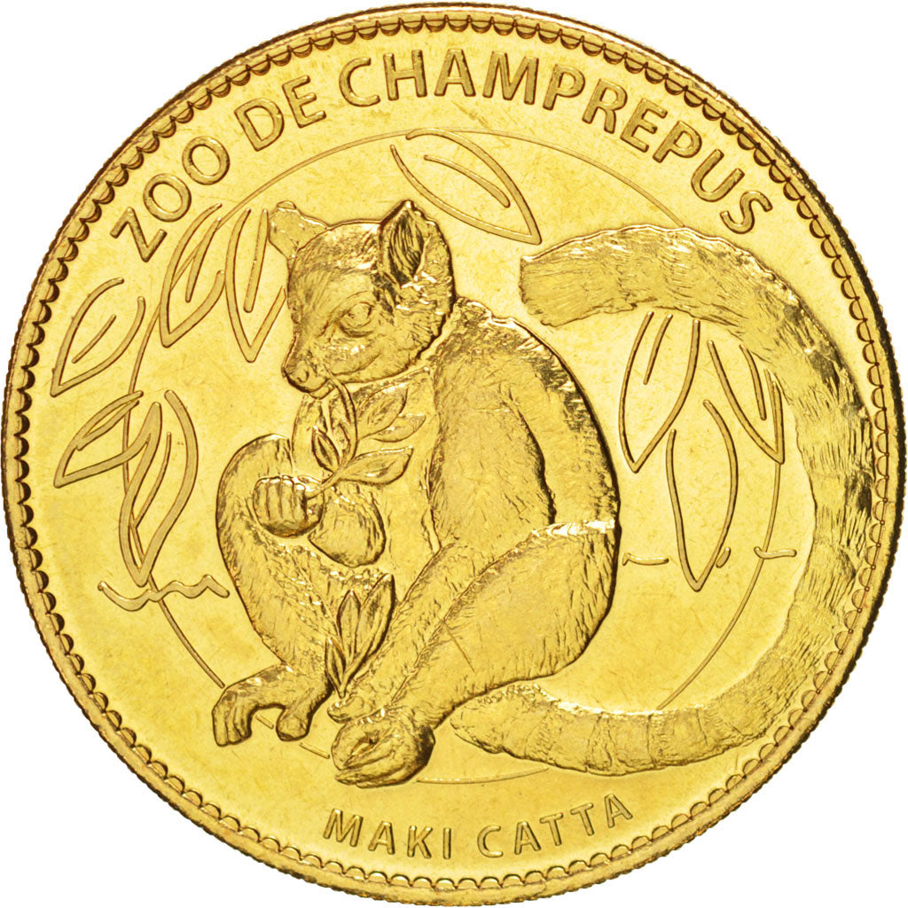 Tourist Token, Zoo de Champrepus, Maki Catta, 2010, MS(63), Arthus Bertrand