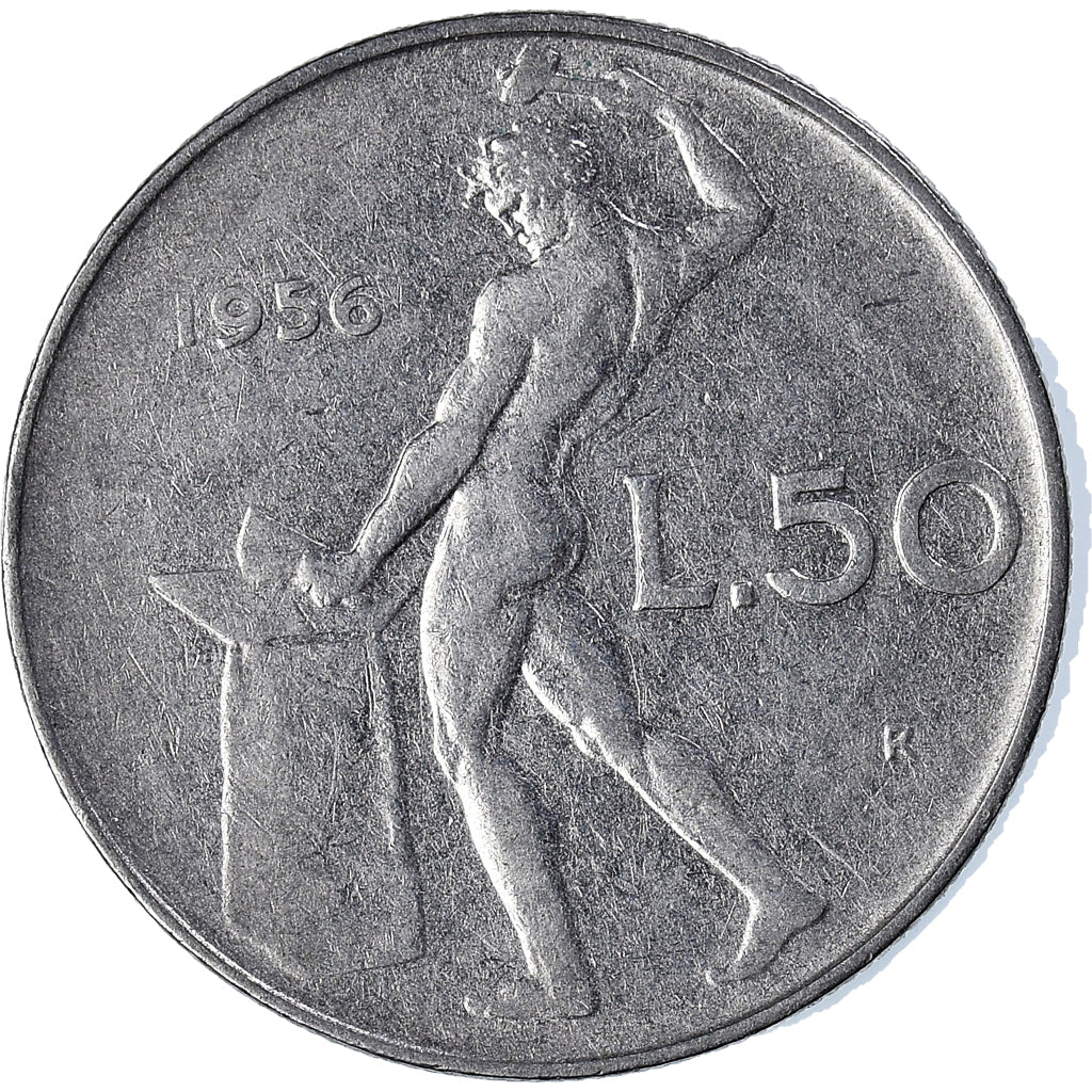 Moneta, Italia, 50 Lire, 1956