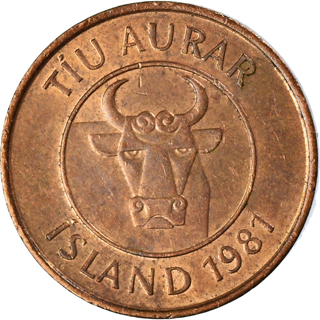 Coin, Iceland, 10 Aurar, 1981