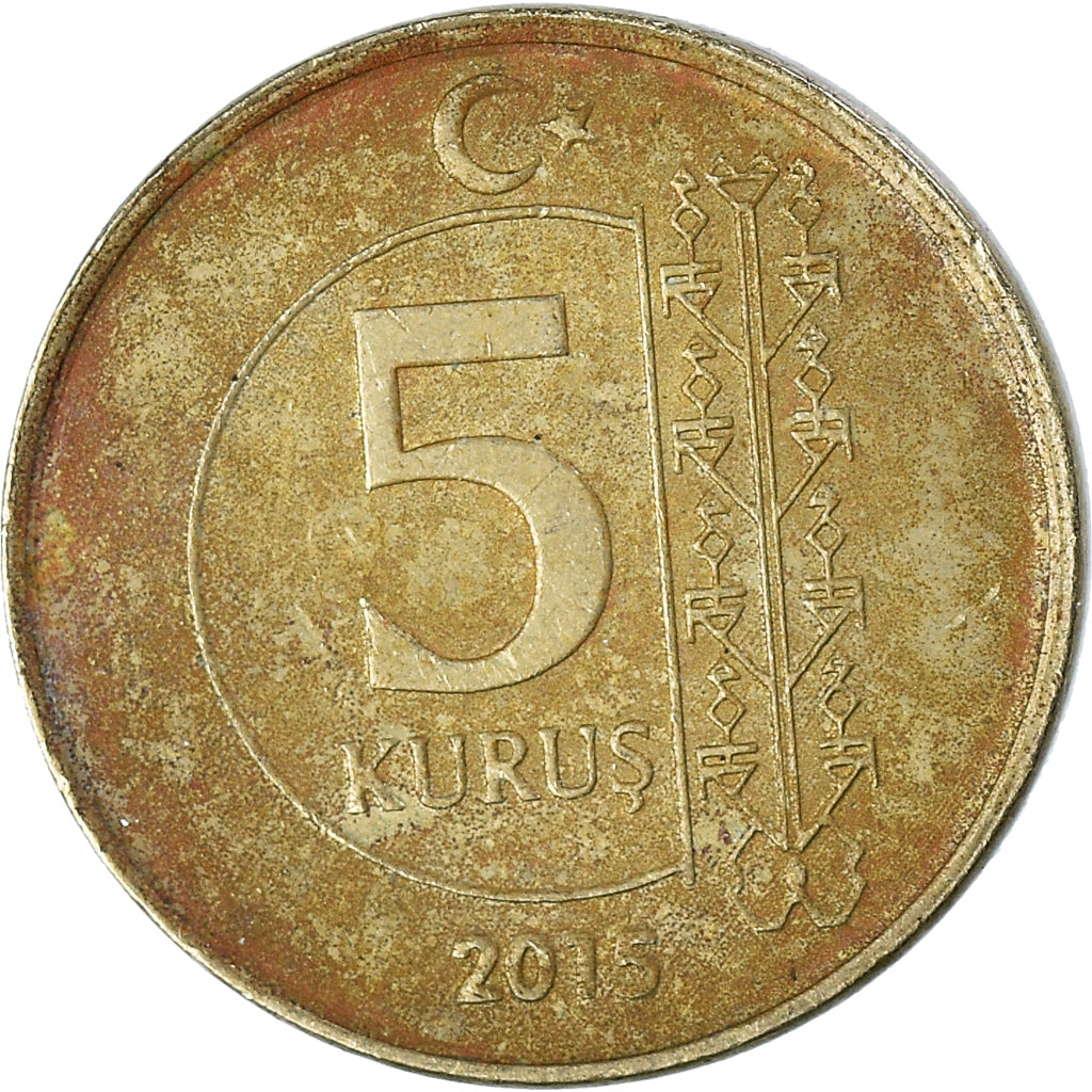 Coin, Turkey, 5 Kurus, 2015