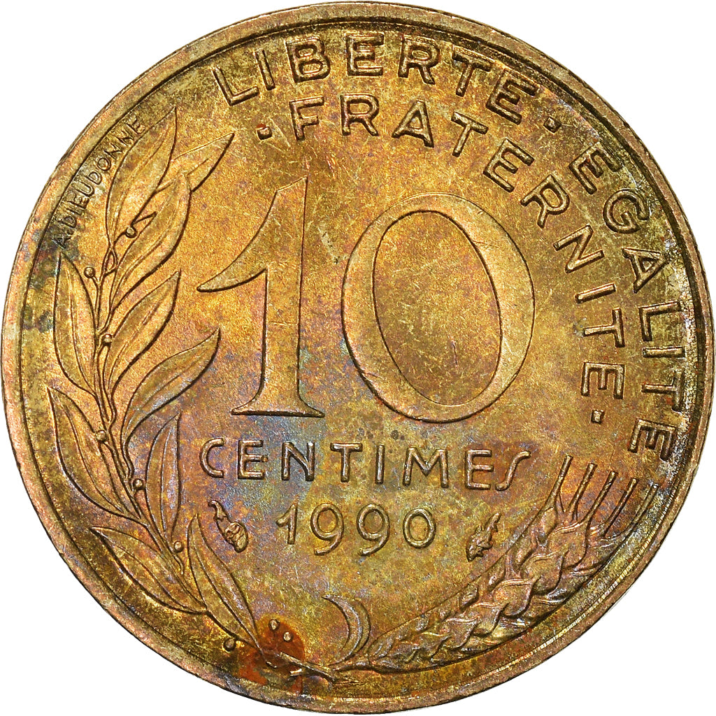 Monnaie, France, 10 Centimes, 1990