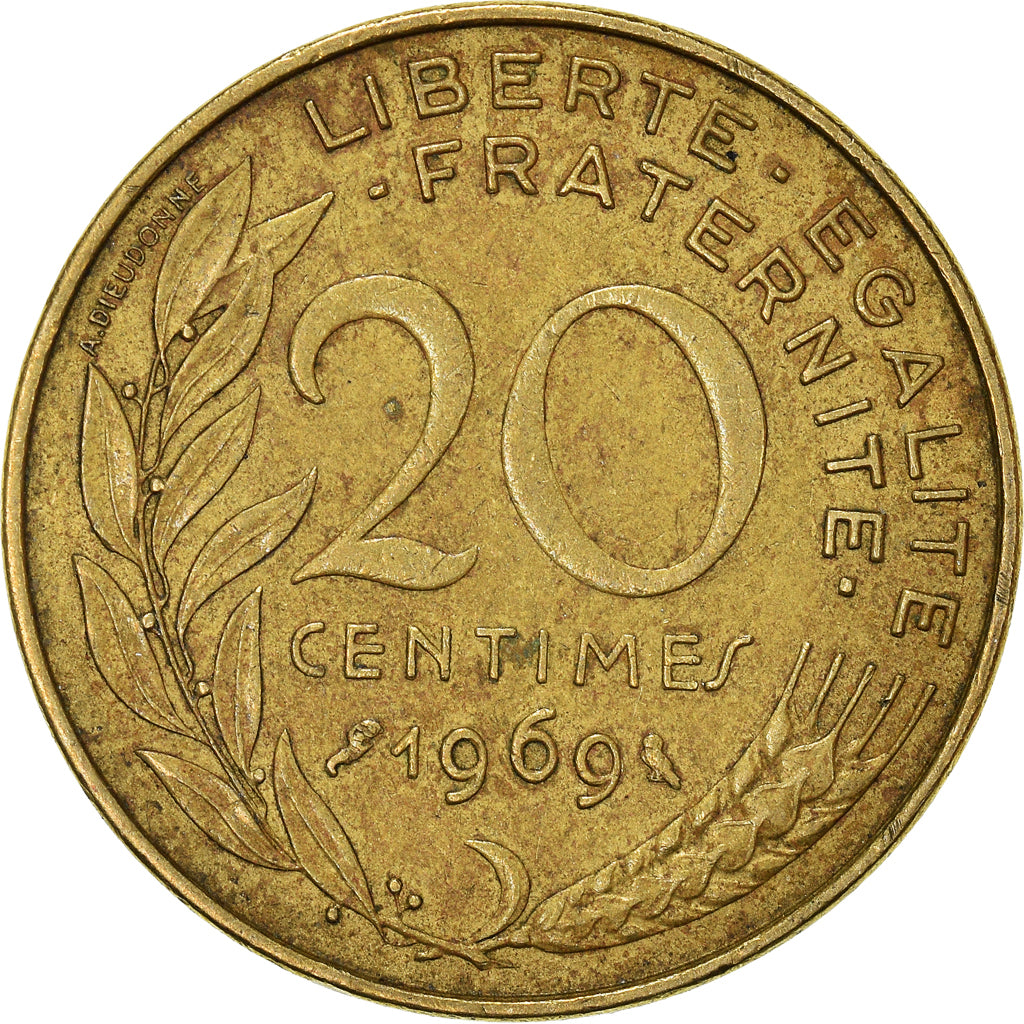 Moneta, Francia, 20 Centimes, 1969