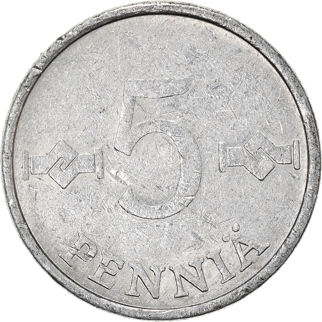 Moeda, Finlândia, 5 Pennia, 1977