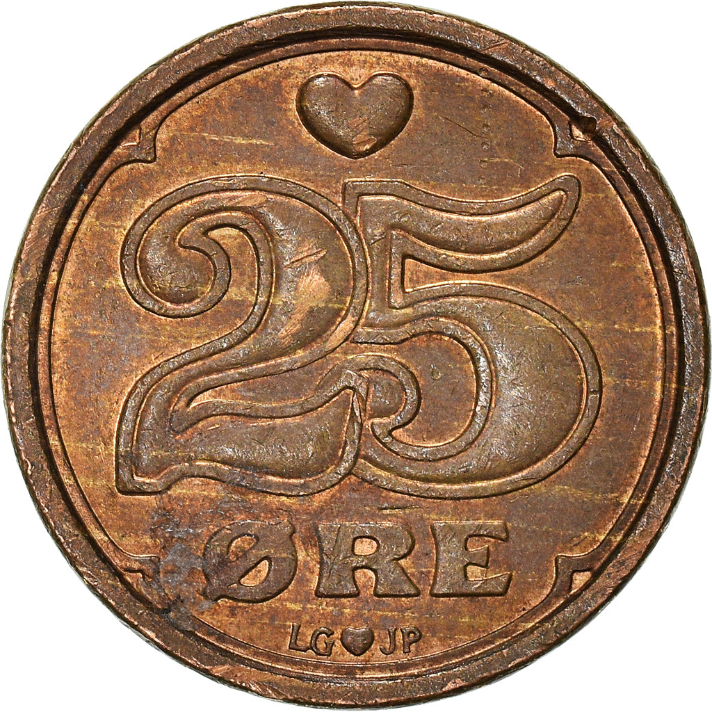 Münze, Dänemark, 25 Öre, 1990
