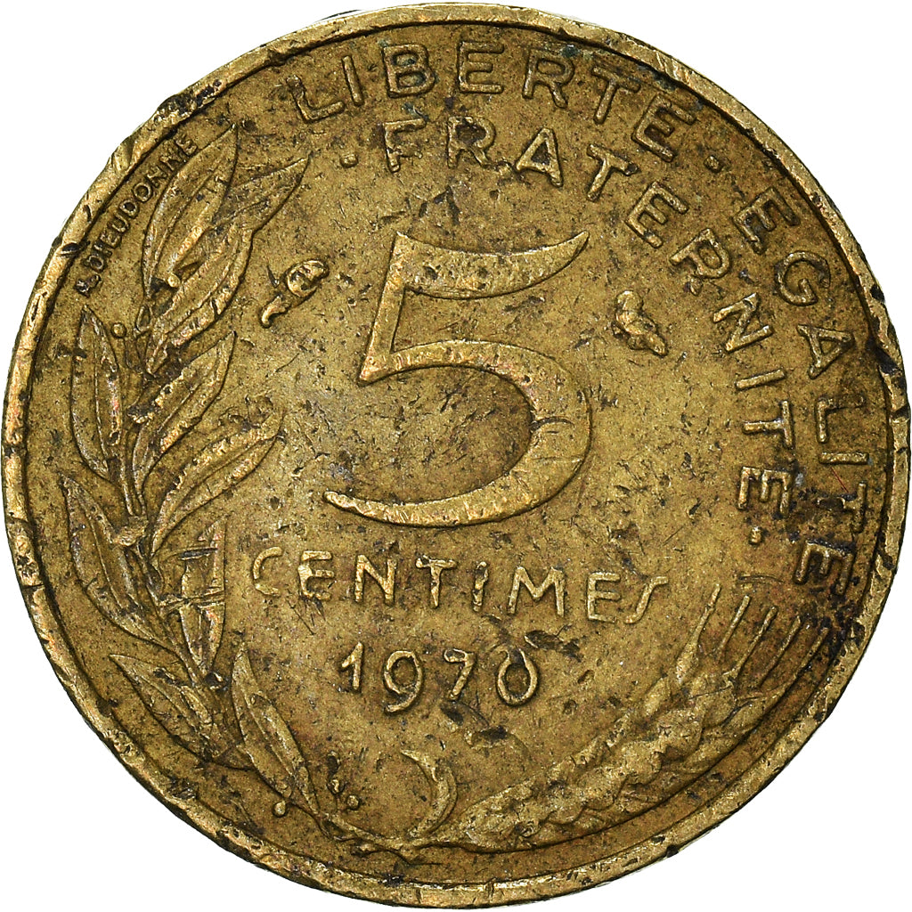 Monnaie, France, 5 Centimes, 1970