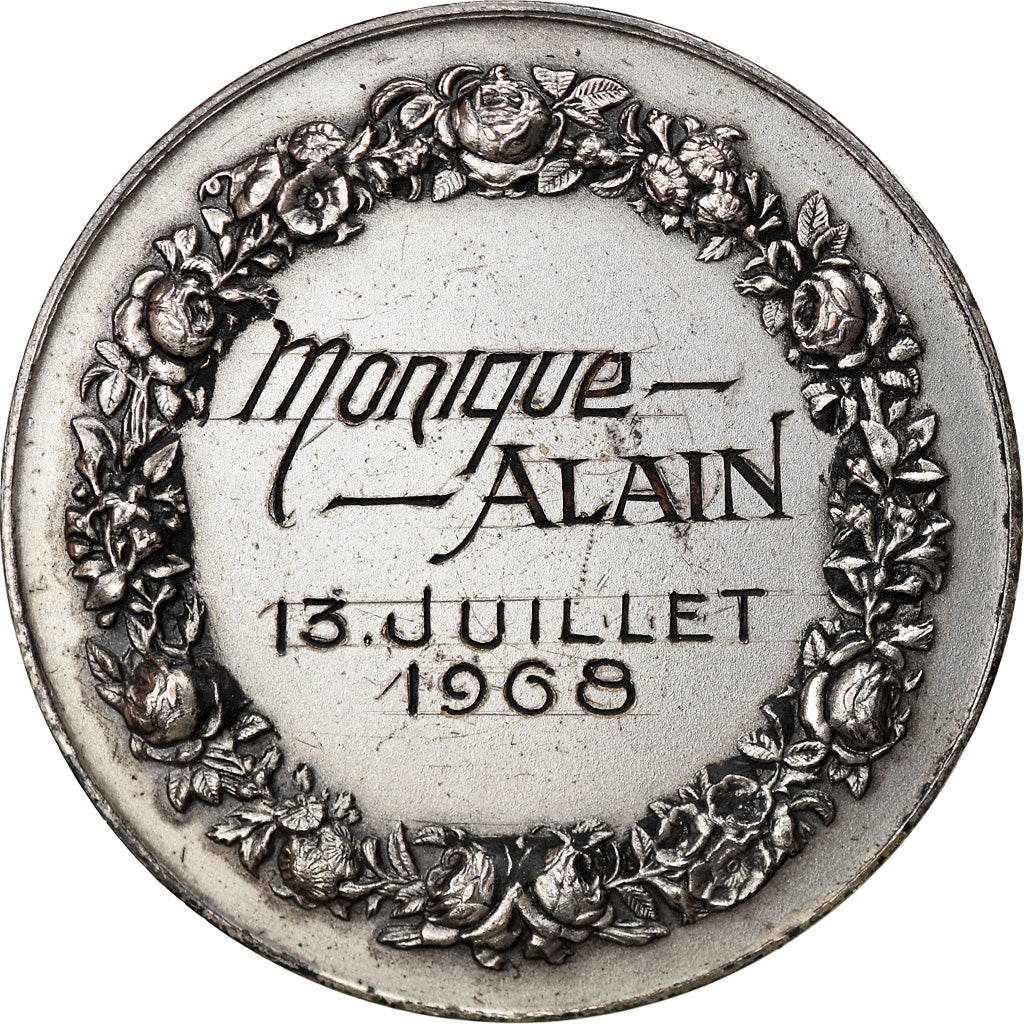 France, Médaille, Noces, Mariage, Religion, Religions & beliefs, 1968, TTB+