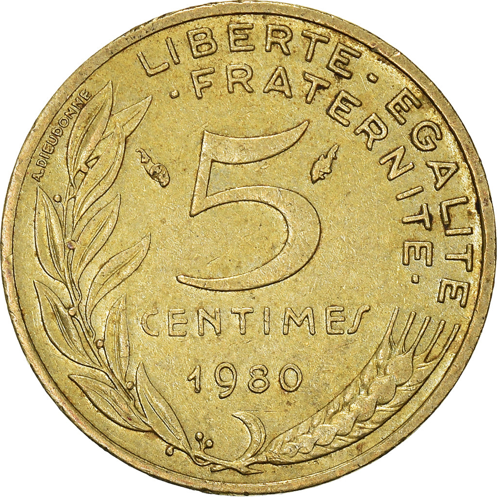 Moneda, Francia, 5 Centimes, 1980