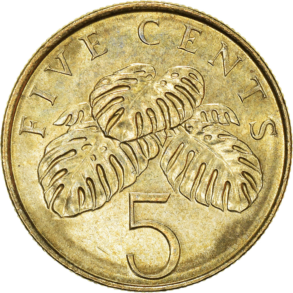 Moeda, Singapura, 5 Cents, 1997