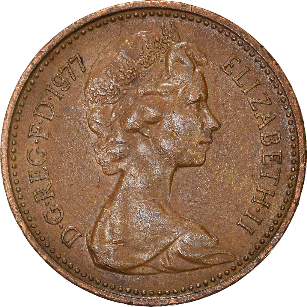 Coin, Great Britain, New Penny, 1977