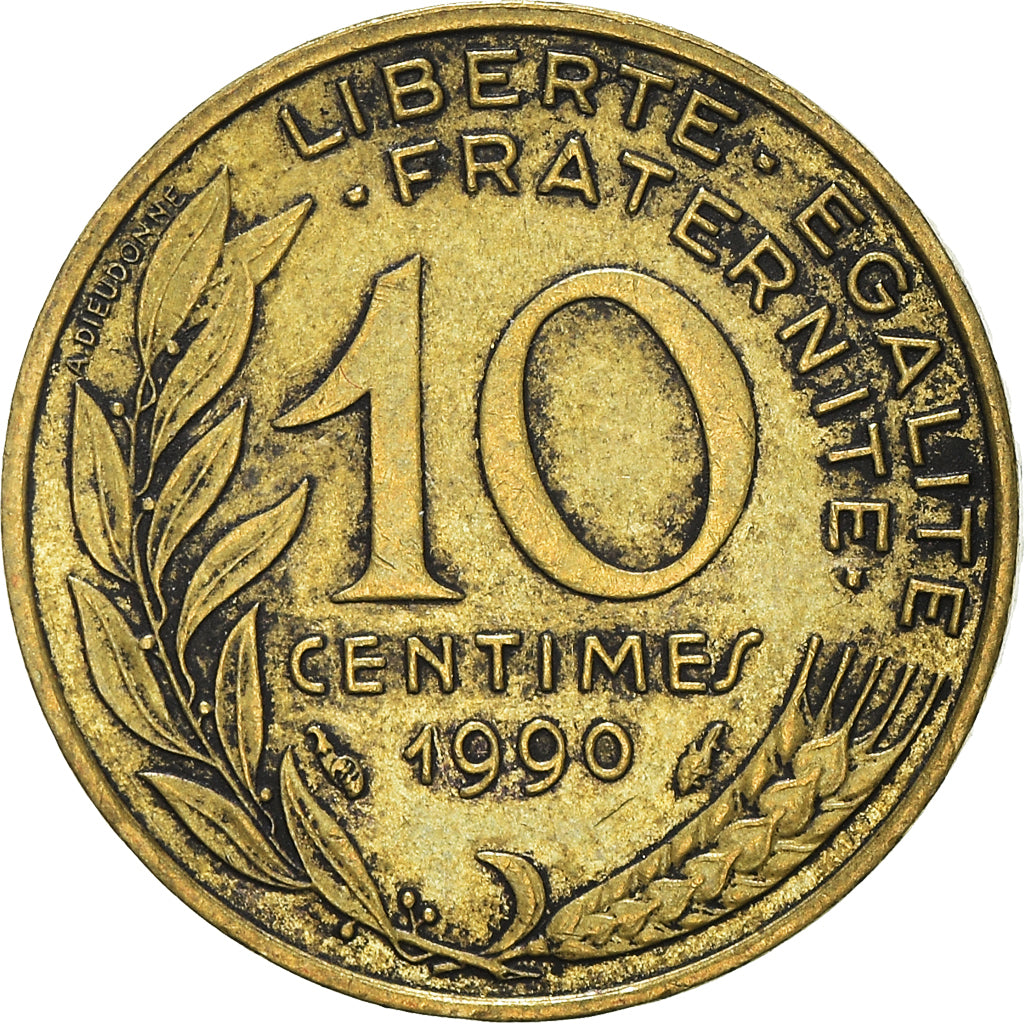 Munten, Frankrijk, 10 Centimes, 1990