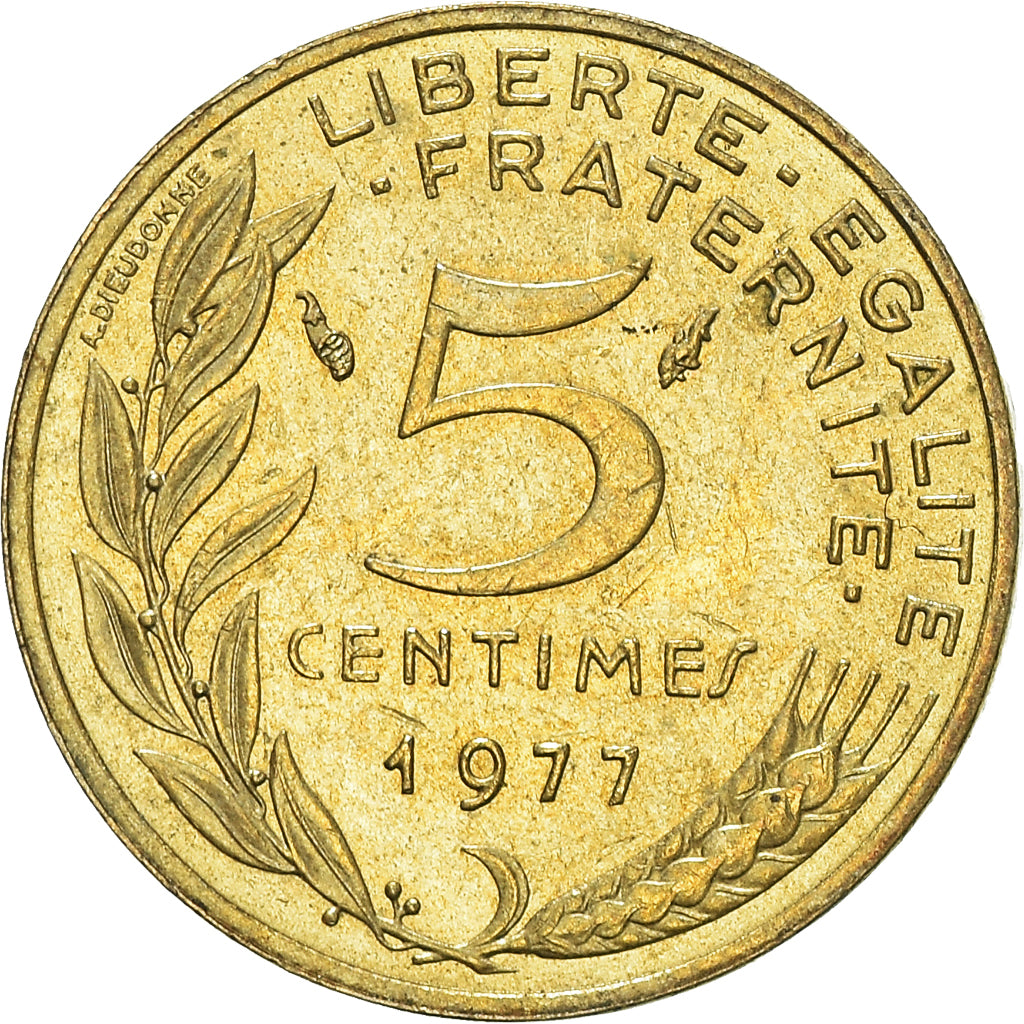 Monnaie, France, 5 Centimes, 1977