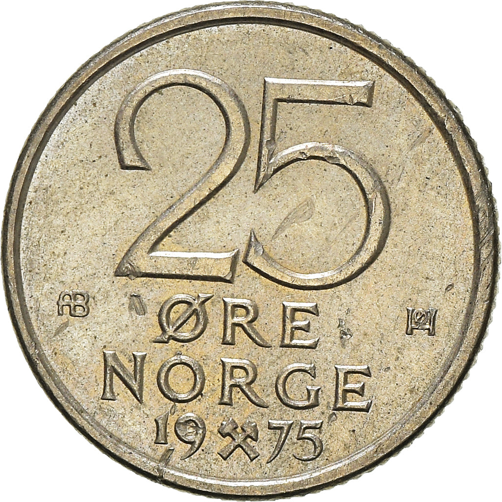 Moneda, Noruega, 25 Öre, 1975