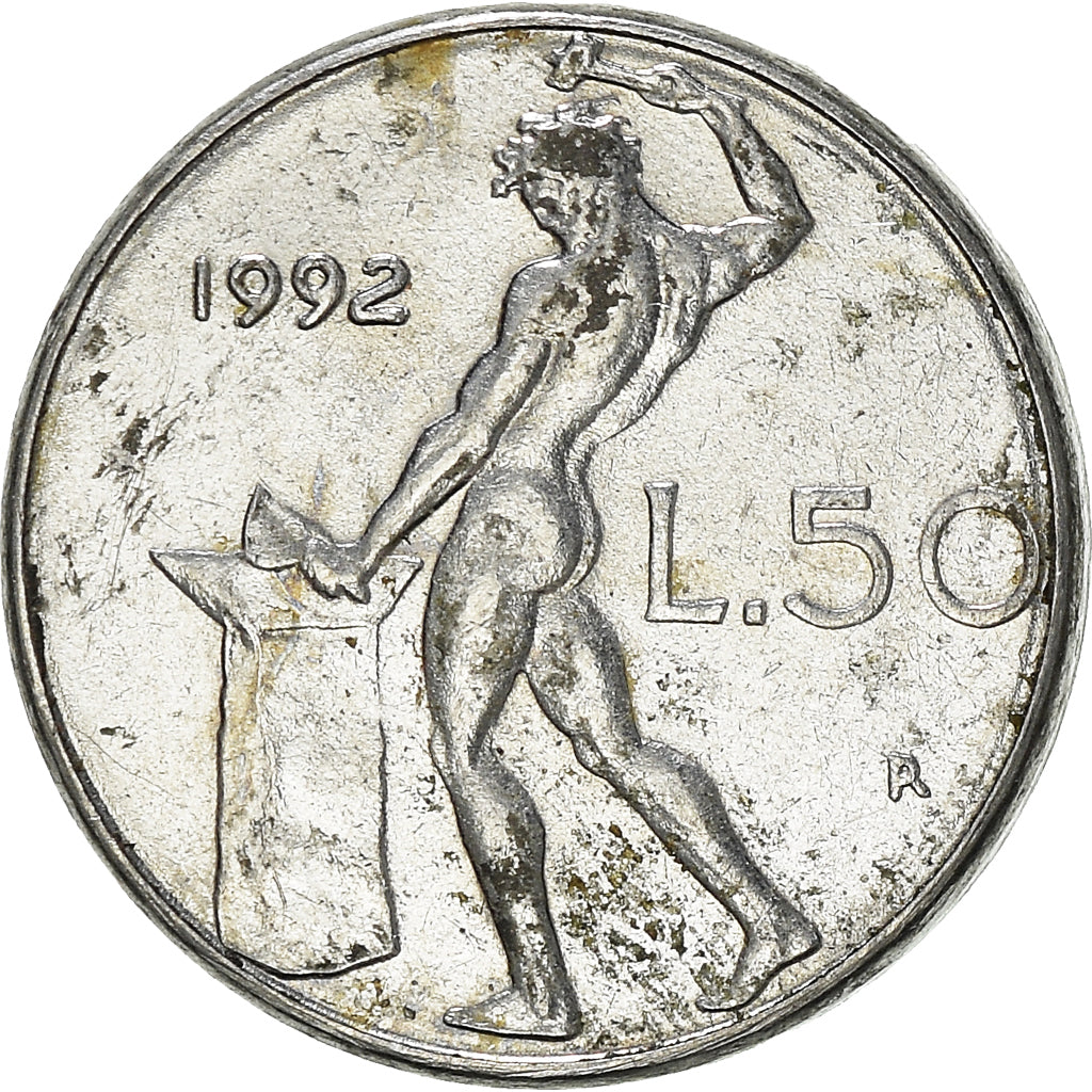Munten, Italië, 50 Lire, 1992