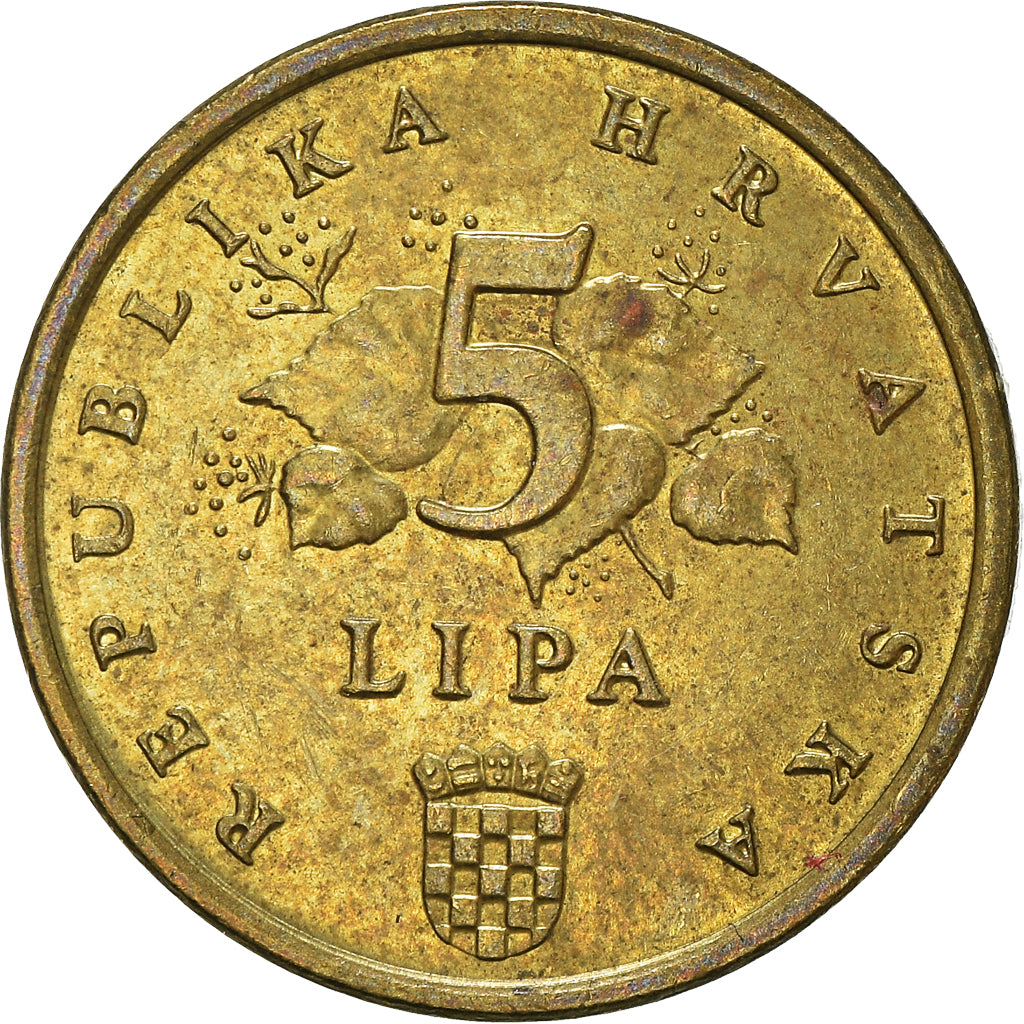 Moeda, Croácia, 5 Lipa, 1993