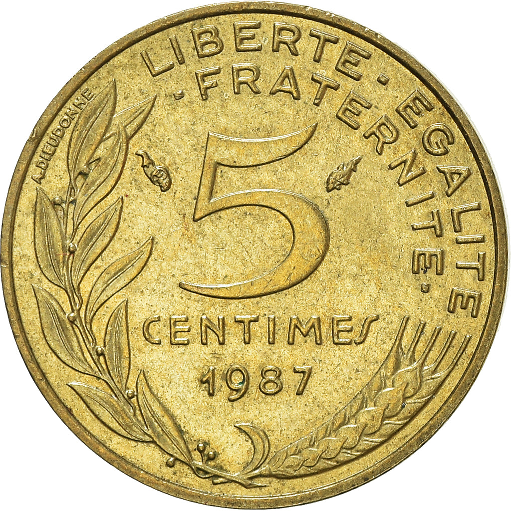 Moneta, Francia, 5 Centimes, 1987